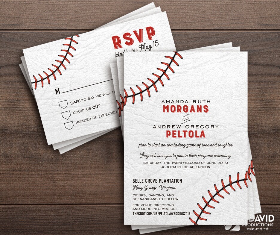 Baseball Wedding Invitation Etsy
