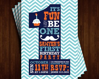 Fun to Be One 1st Birthday Invitation