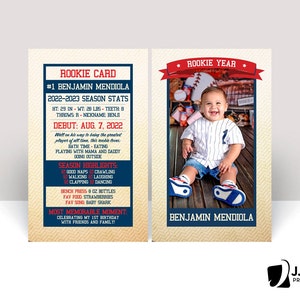 Baseball Player Card, Rookie of the Year, Most Valuable Player, All Star, Little Slugger, 1st Birthday, Rookie Card