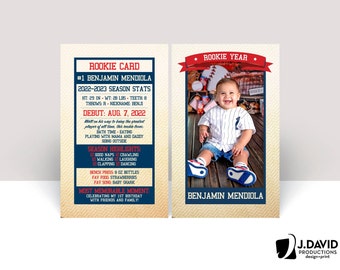 Cartão de jogador de beisebol, calouro do ano, jogador mais valioso, All-Star, pequeno rebatedor, 1º aniversário, cartão de calouro
