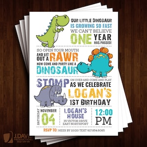 Invito di compleanno di dinosauro