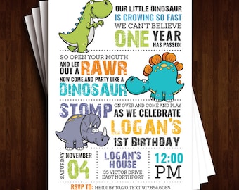 Dinosaur Birthday Invitation