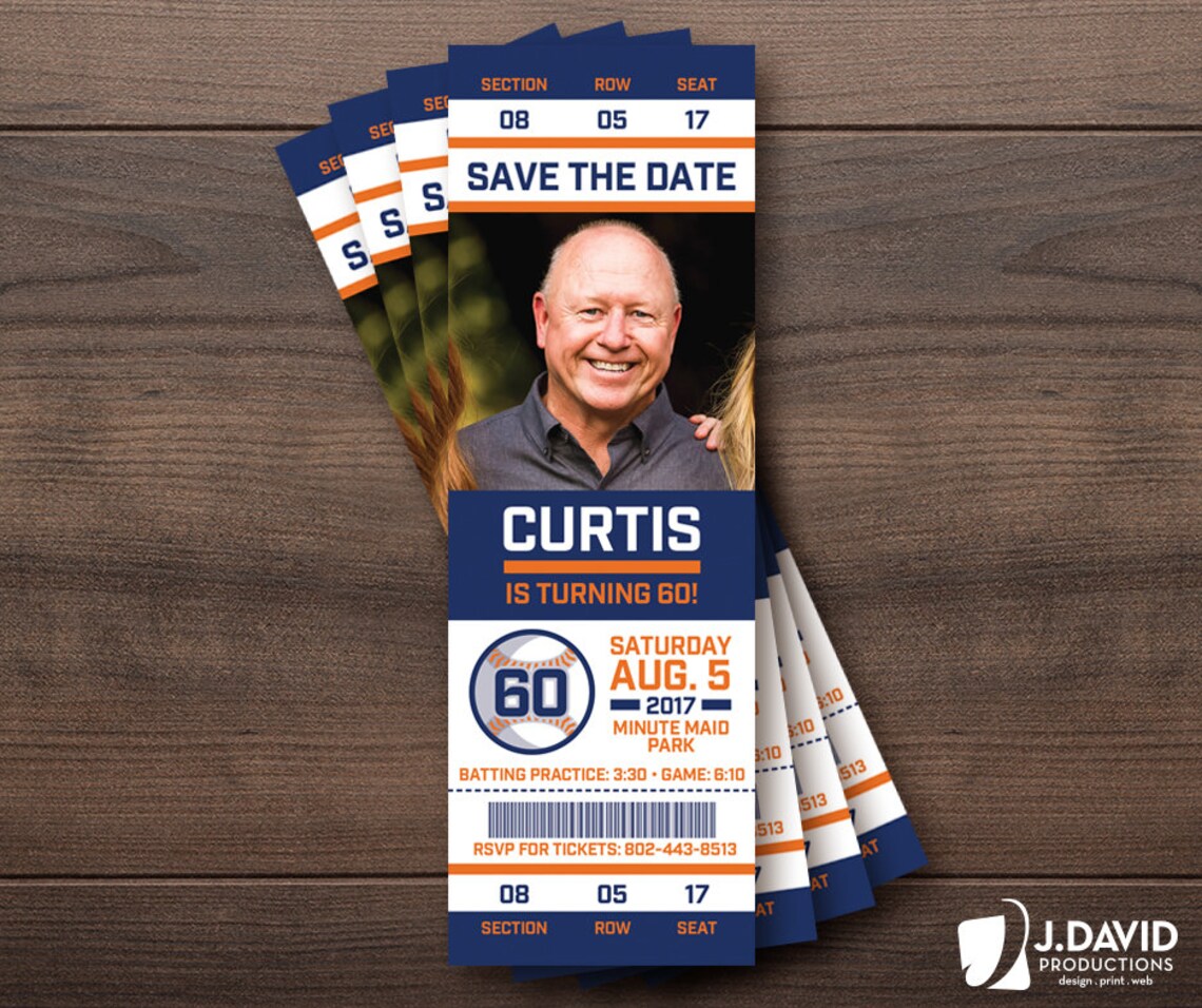 Baseball Fan Favorite Sports Ticket, Custom Invitation, Save the Date ...