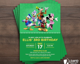 Clubhouse Celebration, Birthday Invitation, All Ages, Party Invite, Printed Invitation with Envelopes