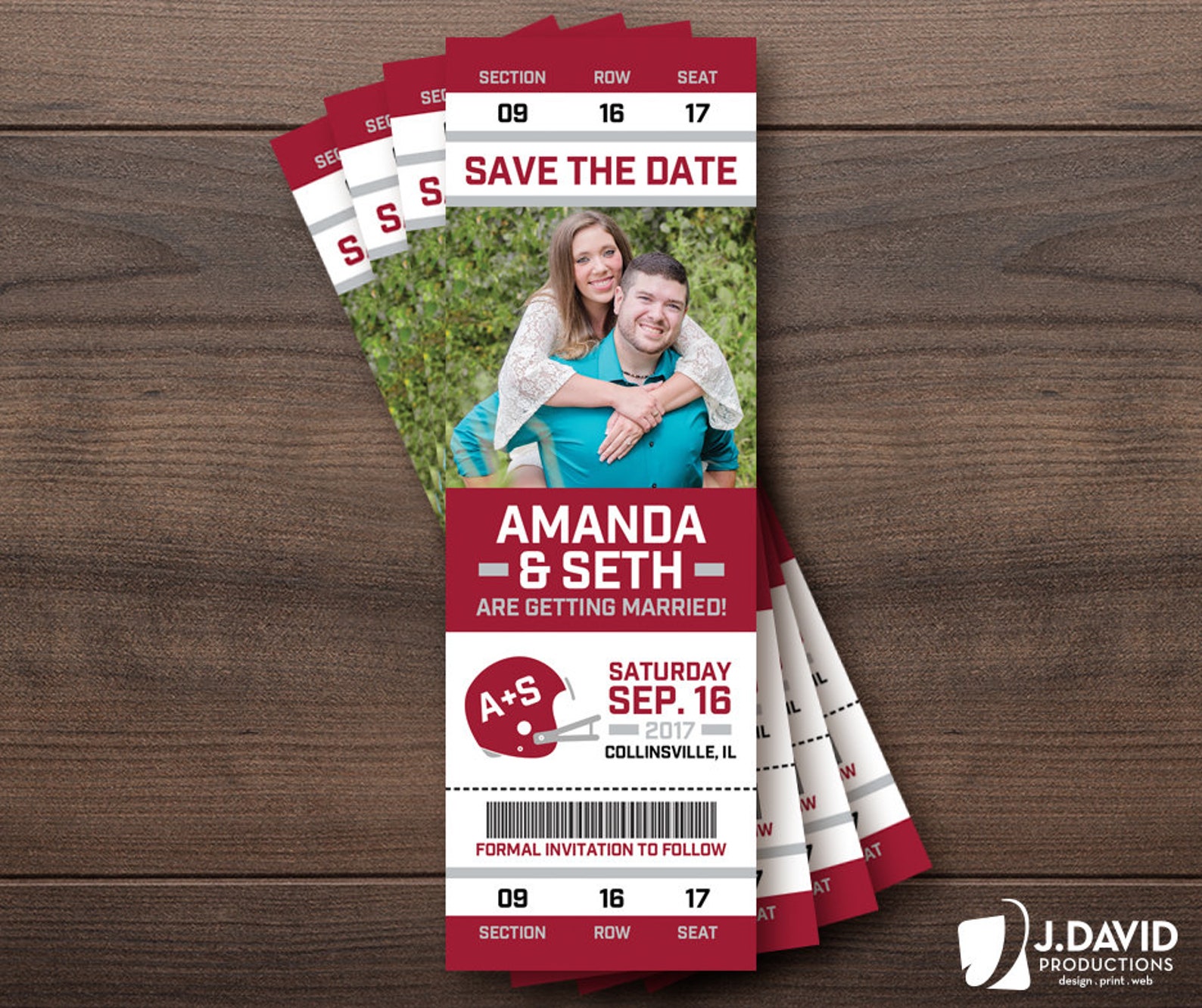 Football Fan Favorite Sports Ticket, Custom Invitation, Save the Date ...