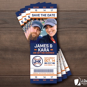 Baseball Fan Lieblingssport Ticket, individuelle Einladung, Save the Date, Geburtstag, Abschlussfeier, Verlobung, Party, Dusche, Ankündigung