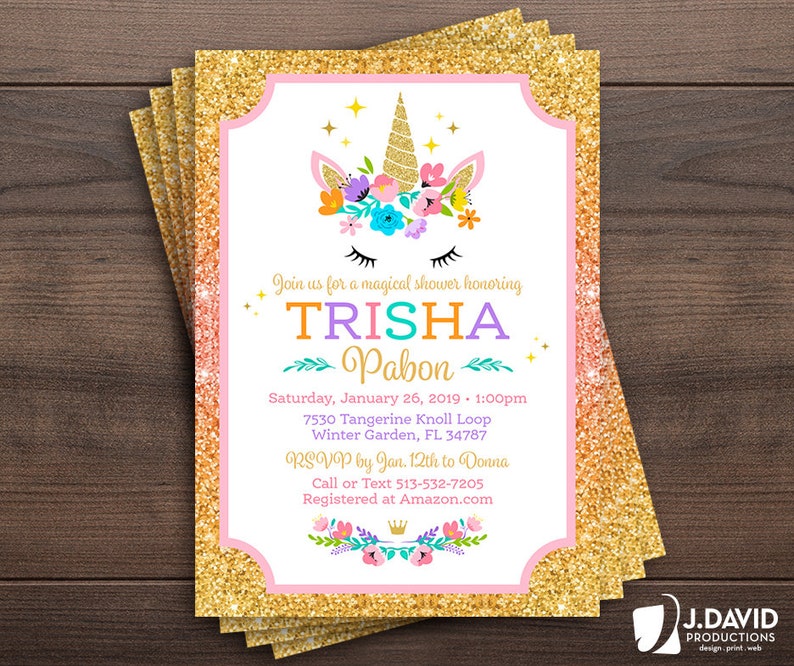 Unicorn Birthday Invitation, Magical Celebration, Girl Party image 8