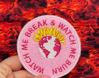 Miss World Burning Globe Embroidered Patch