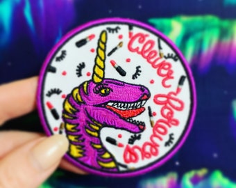 Clever Forever Unicorn Raptor Embroidered Patch