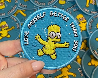 Love Myself Better Than You Bart Simpson Embroidered Patch