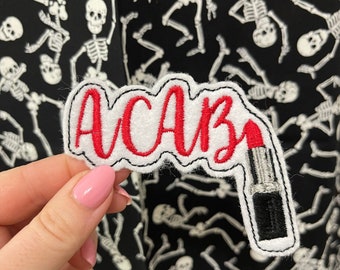 ACAB Lipstick Embroidered Patch