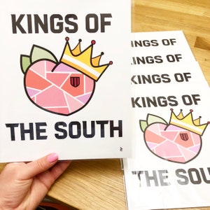 King Peach Print Atlanta Art Georgia Print Atlanta United Gift Decor Fan Art Soccer Nursery Office Art King Peach image 1