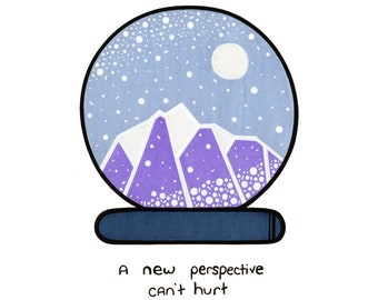 Snow Globe Print - Motivation - House Warming - Moving Gift - Nursery - Office Art - Kid's Room - Mountain - Winter - Travel Art - Outdoors