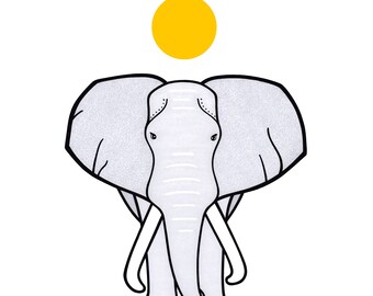 Defiant Elephant Print - Animal Art - Nursery - Home Decor - Office Art - Gift - Baby Shower Gift - Kid's Room - Zoo Art - African Animal