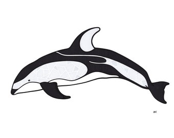 Pacific White-Sided Dolphin Print - Ocean Art - Animal - Art - Print - Nursery - West Coast - Sea Animal- Gift - Baby Shower - Home Decor -