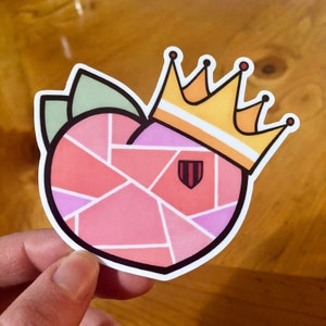 King Peach Vinyl Sticker - Decal - Atlanta - Sticker - Gift - Georgia - Bumper Sticker - Laptop - Decor