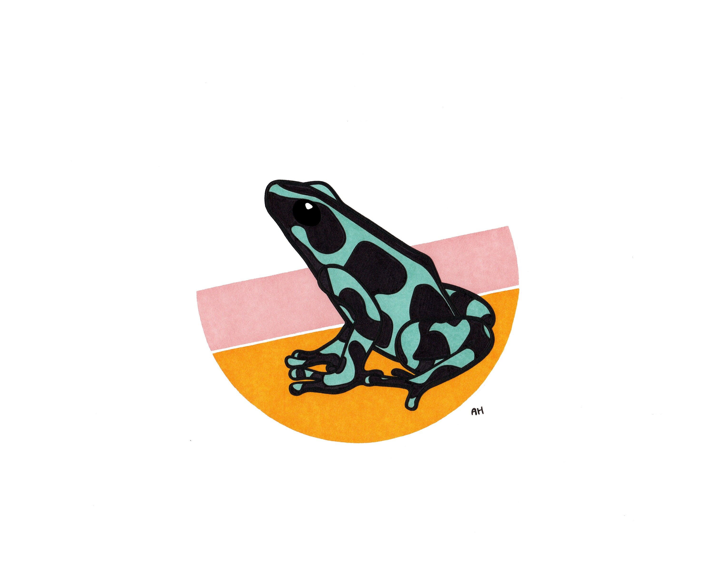 Poison Dart Frog - Zoo - Animal Decor - Cute - Nursery Art - Kid's Room - Office Art - Gift Idea - Portrait Art - Family - Tropical Animal