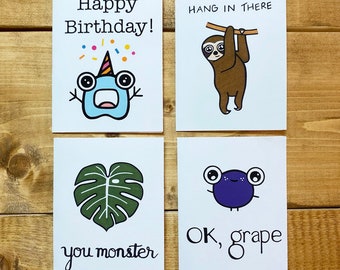 Note Cards - Blank Greeting Card - For Friends - Cute - Support - Silly Card - Birthday - Family - Mail - Art Cards - Gift - Card Pack