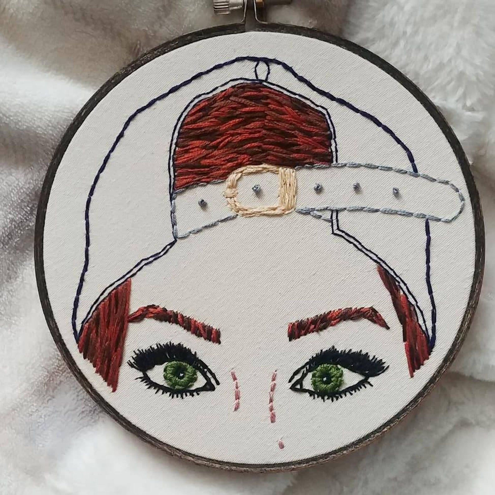 Green Eyed Girl Embroidery - Etsy