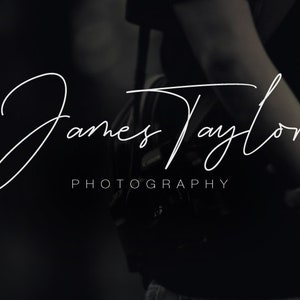 Logotipo de firma manuscrita, firma con guion, marca de agua para logotipo de fotografía, diseño de logotipo de texto, logotipo de blogger, boutique y maquillaje, logotipo prediseñado
