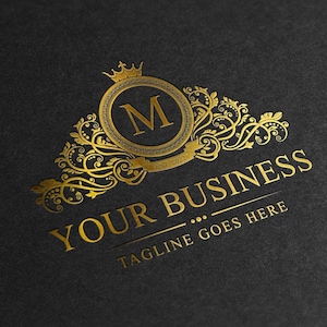 Premade Luxury gold logos - Elegant logo - Luxury logo - Royal Brand Logo - Initial logo - Decorative logo - Gold Premade Logo design