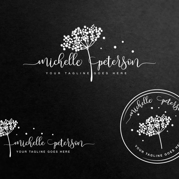 Logo Design - Photography Watermark - Custom Photography Logo - Dandelion logo - Business Logo Design
