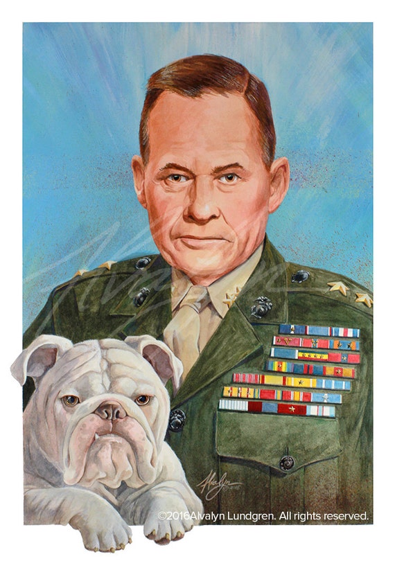 Chesty Squared Fine Art Print Custom Military Hero Portrait Etsy