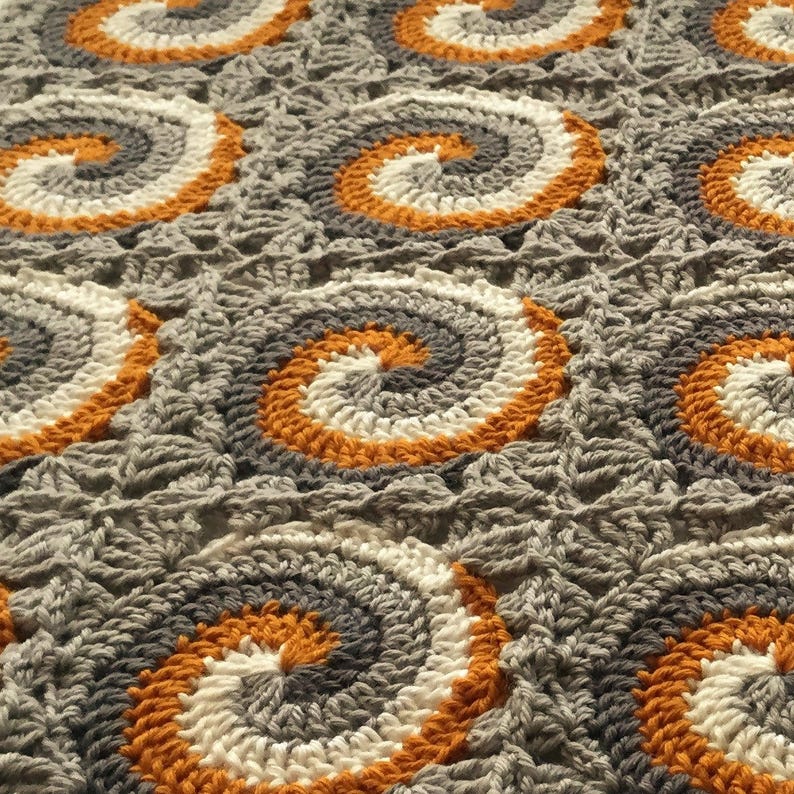 CROCHET PATTERN and CHART Swirl4 Baby Blanket Etsy
