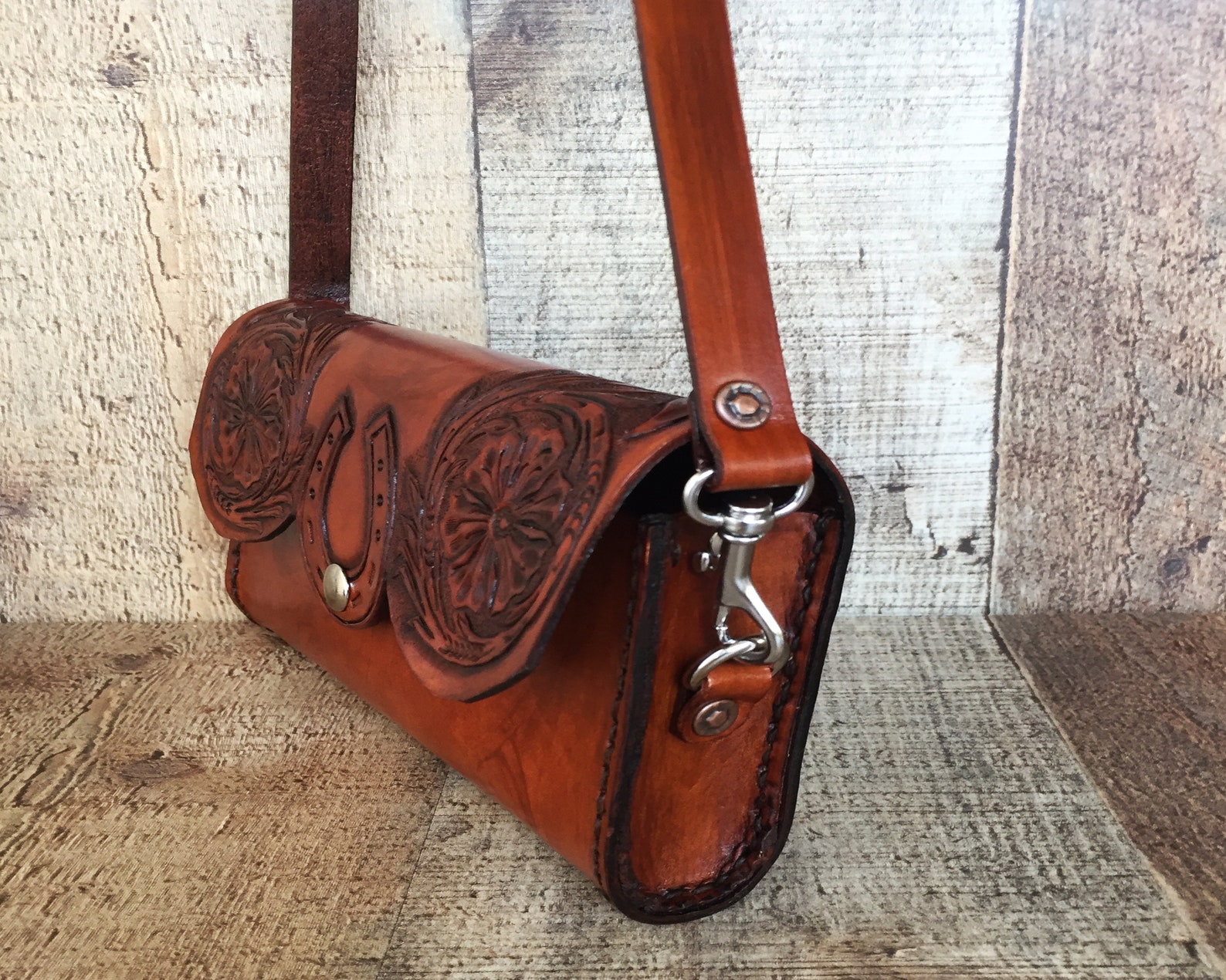Saddle Purse Handmade Genuine Leather Bag has Horse Shoe | Etsy