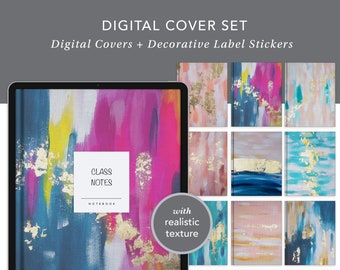 Digital Notebook Covers: Abstract Paint | Digital Cover, GoodNotes Cover, Digital Planner Cover, Notability Covers, Noteshelf Covers