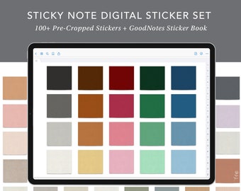 Sticky Note Digital Sticker Set | GoodNotes Stickers, GoodNotes Sticker Book, Digital Stickers, Digital Sticky Note, Sticky Notes, Post its