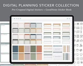 Digital Planning Essentials Sticker Set with Sticker Book - 500+ Stickers! | GoodNotes Stickers, GoodNotes Sticker Book, Digital Stickers