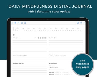 Daily Mindfulness Digital Journal | GoodNotes Journal, Notability Journal, iPad Journal, Digital Notebook, Daily Notebook