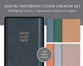 Digital Notebook Covers Creator Bundle | Digital Planner GoodNotes Cover, Digital Planning Accessory, Alternate Covers for iPad Notebook