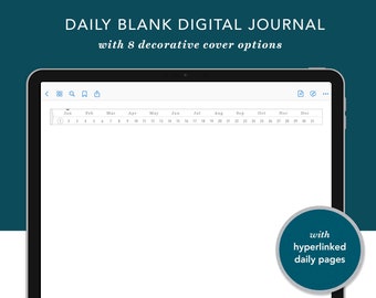Daily Dated Blank Digital Journal | GoodNotes Journal, Notability Journal, iPad Journal, Digital Notebook, Daily Notebook