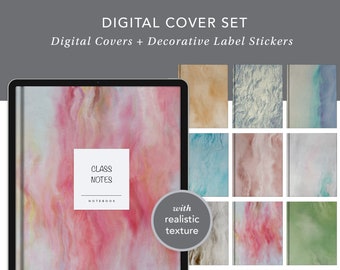 Digital Notebook Covers: Marble | Digital Cover, GoodNotes Cover, Digital Planner Cover, Notability Covers, Noteshelf Covers, Marbled, swirl