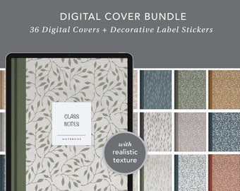 Digital Cover Bundle: Greenery | Digital Cover, GoodNotes Cover, Digital Planner Cover, notability cover, noteshelf cover, cover art