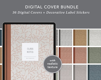 Digital Cover Bundle: Foliage | Digital Cover, GoodNotes Cover, Digital Planner Cover, notability cover, noteshelf cover, cover art