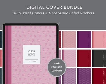 Digital Cover Bundle: Love | Digital Cover, GoodNotes Cover, Digital Planner Cover, notability cover, noteshelf cover, cover art, hearts