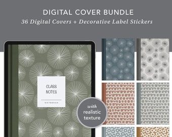 Digital Cover Bundle: Patterned | Digital Cover, GoodNotes Cover, Digital Planner Cover, notability cover, noteshelf cover, cover art