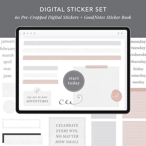 Digital Planning Sticker Set with Digital Sticker Book - Sparkle | GoodNotes Stickers, GoodNotes Sticker Book, Digital Stickers
