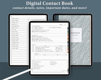 Digital Contact Book | Client Record Book, Address Book, Sales Contacts, Sales Journal, Salon Client Record, Real Estate Contacts, Realtor