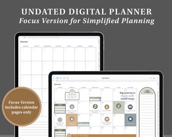 Digital Planner - Undated Focus | ipad planner, android planner, goodnotes planner, goal planner, daily planner, digital planning