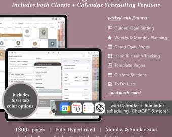 Ultimate 2026 Digital Planner with Colored Tabs - GoodNotes Planner, iPad Planner, Goal Planner, Digital Calendar
