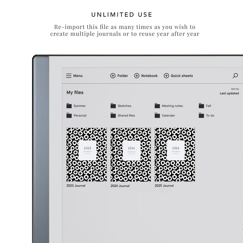 Fitness Journal for Remarkable and e-Ink Tablets | remarkable template, remarkable journal, eink template, workout tracker, fitness tracker image 9
