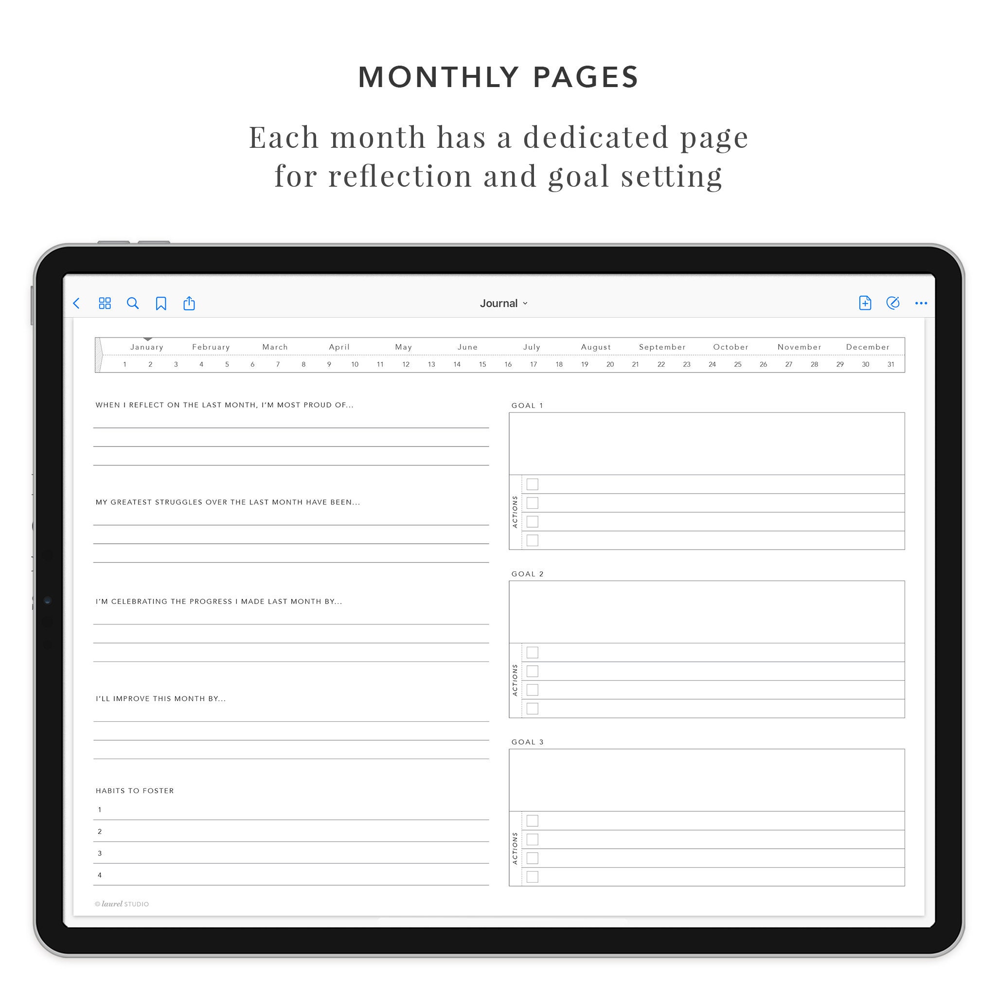 Daily Productivity Journal Example Daily Productivity Digital Journal | Landscape Journal, Goodnotes ...