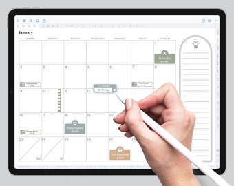 Undated Digital Planner for Goal Setting - Landscape | ipad planner, android planner, goodnotes planner, goal planner, daily planner