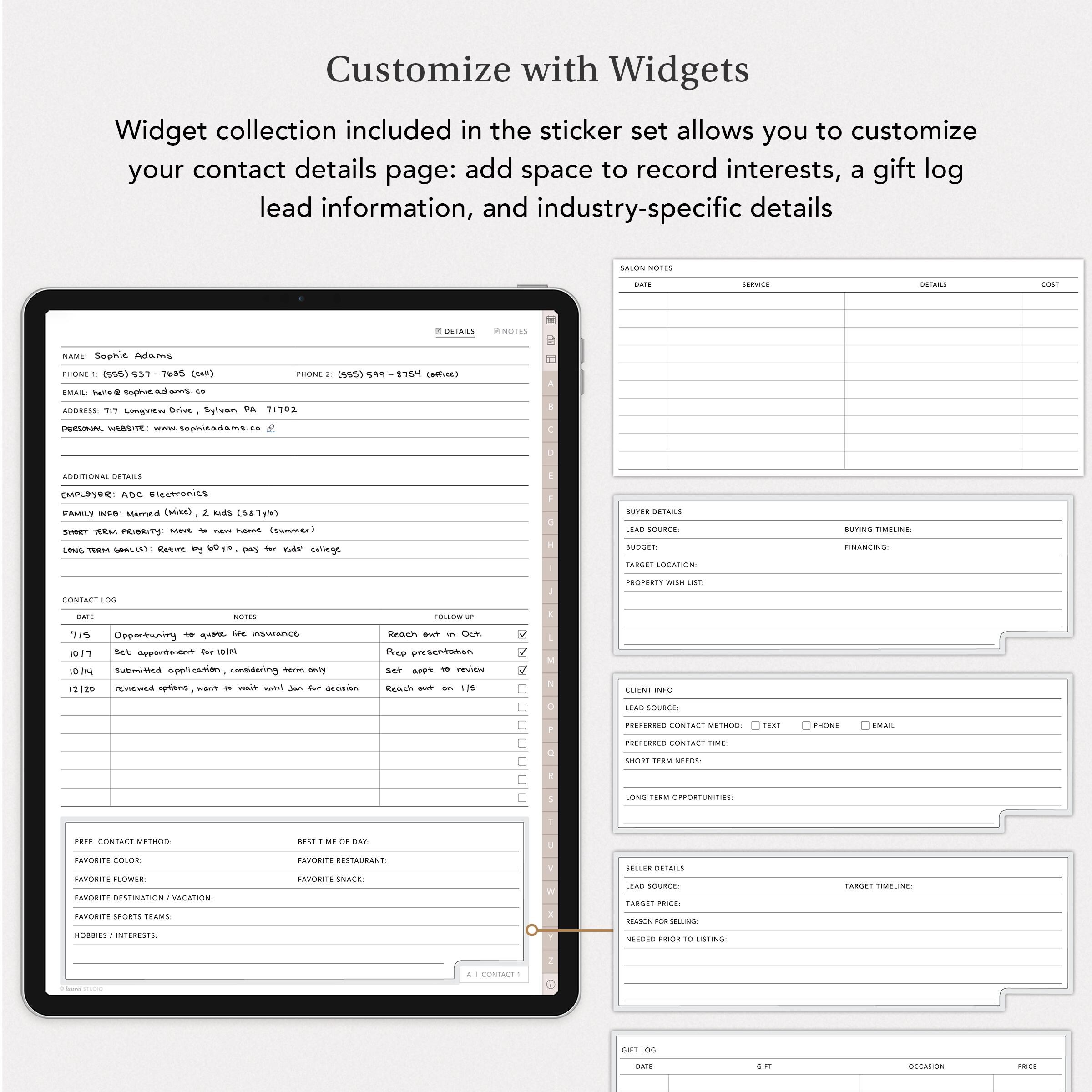 Digital Contact Book | Client Record Book, Address Book, Sales Contacts ...