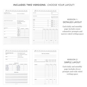 Fitness Journal for Remarkable and e-Ink Tablets | remarkable template, remarkable journal, eink template, workout tracker, fitness tracker image 2