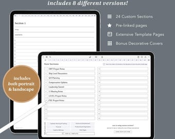 Digital Notebook Bundle | Digital Bullet Journal, Digibujo, Notability Notebook, iPad Notebook, Goodnotes Notebook, Goodnotes Template